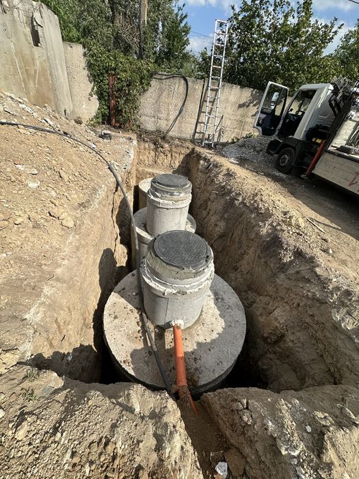 Сливная яма копка септиков водопровод земляные работы канализация
