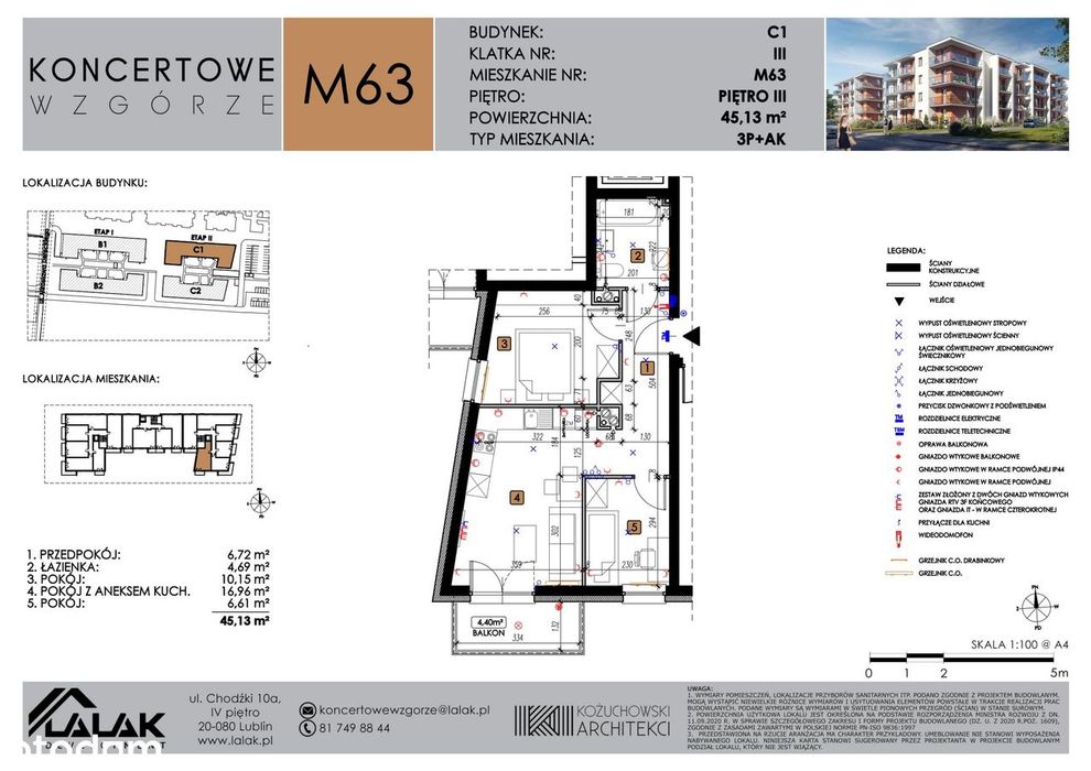 3-pokojowe mieszkanie 45m2 + balkon Bez Prowizji