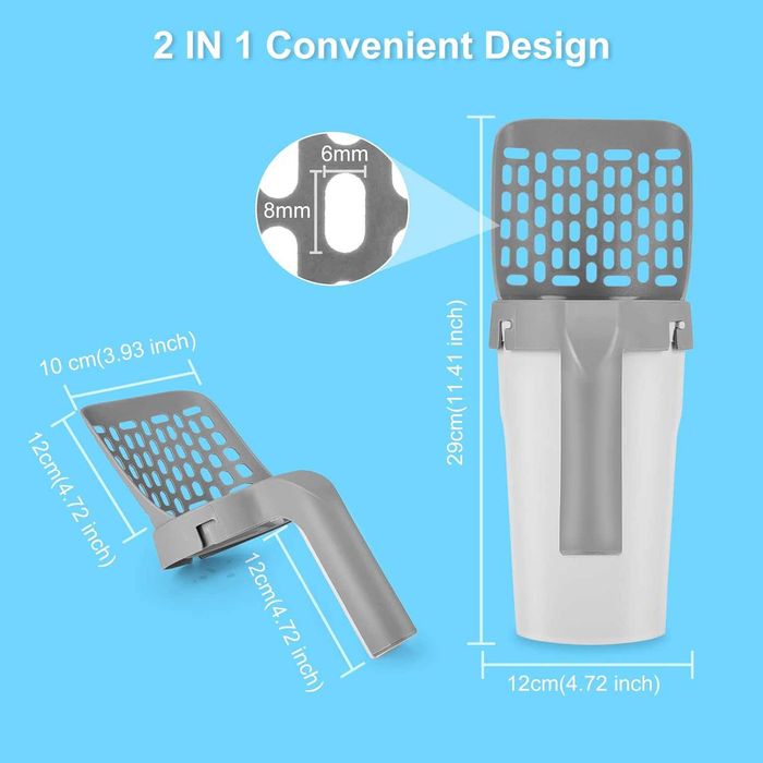 Łopatka dla kotów z pojemnikiem i workami SPP460