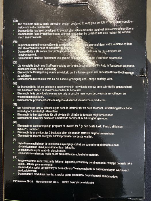 Zabezpieczenie lakieru i tapicerki Diamondbrite