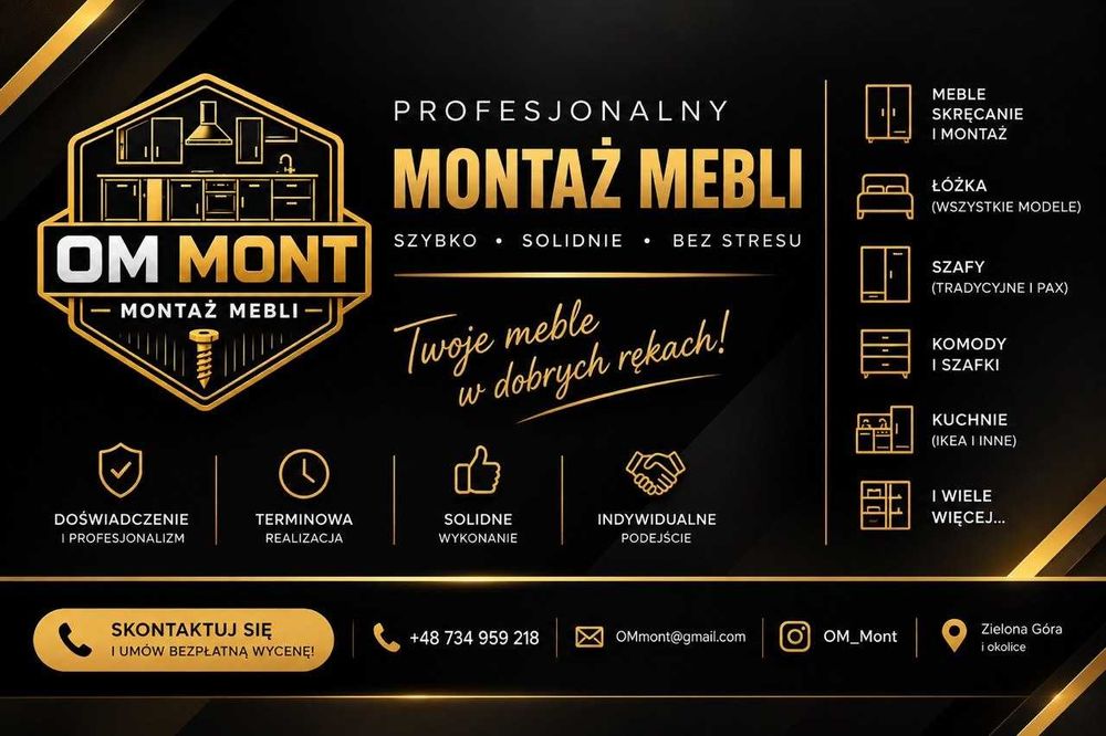 Montaż mebli,skladanie mebli,demontaż i wywóz mebli
