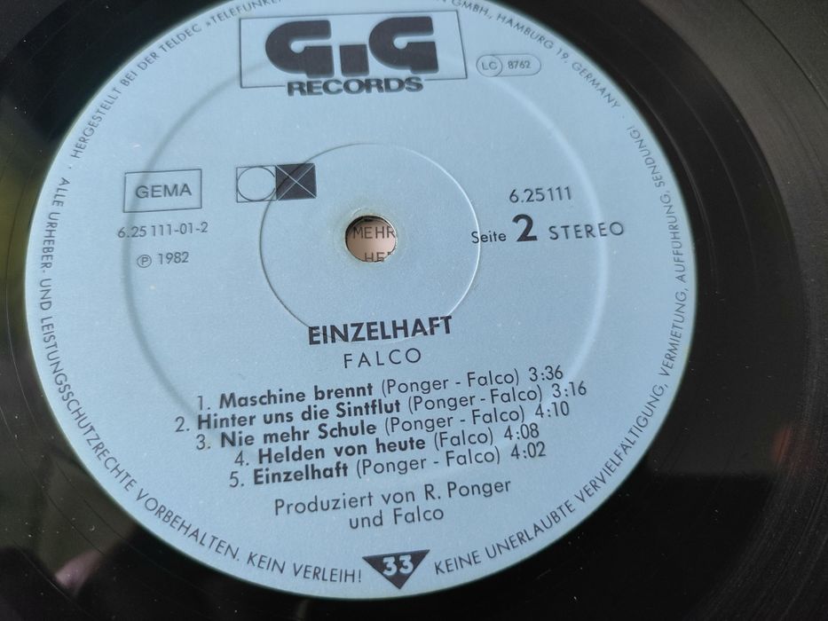 Falco Einzelhaft LP Winyl
