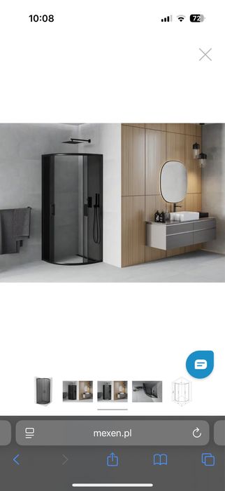 Kabina prysznicowa mexen RIO 90x90 czarne szkło NOWA