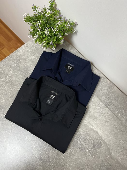 H&M рубашка мужская black & blue 2шт / Размер М