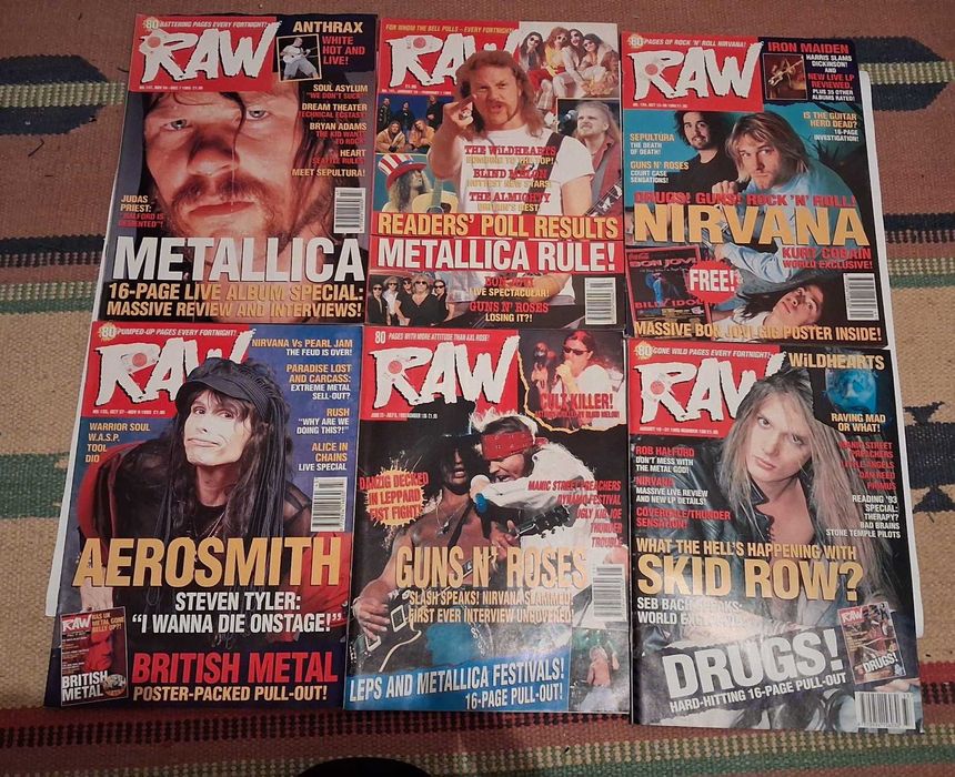 Revistas Raw/Terrorizer anos 90