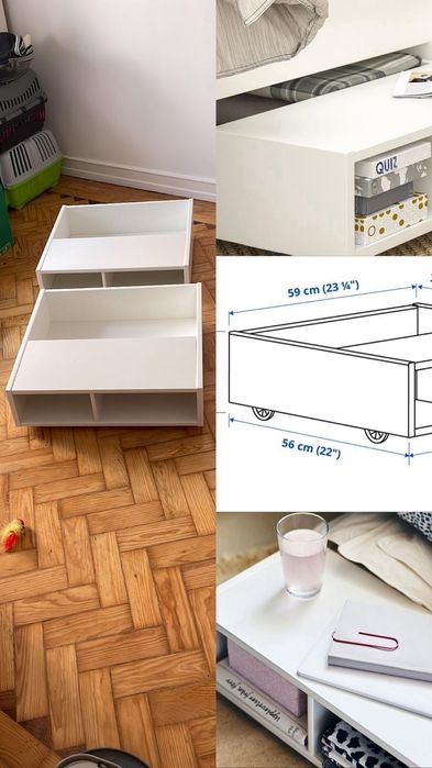 Módulos de arrumação com rodas IKEA branco (2 unidades)