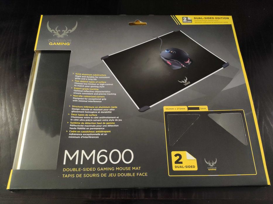 Tapete de rato mouse pad Corsair MM600 base aluminio