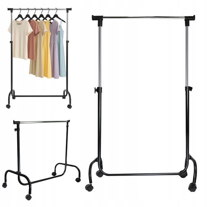 Duży Wieszak Na Ubrania Stojak Do Garderoby 175Cm Składany Regulowany