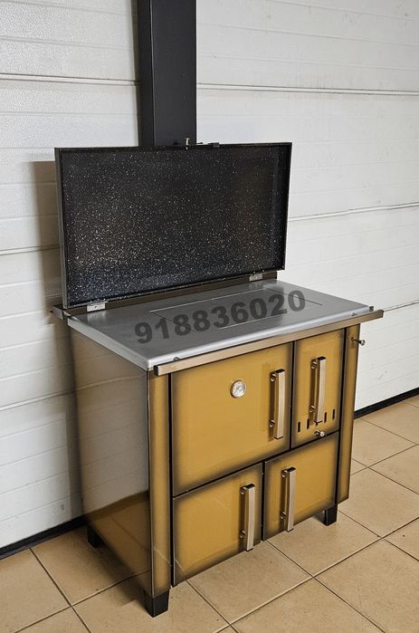 Fogão Lenha Castanho Novos Forno Inox - Fabrico Nacional