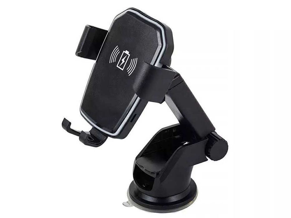 Uchwyt samochodowy z ładowarką indukcyjną na przyssawkę POWYSTAWOWY