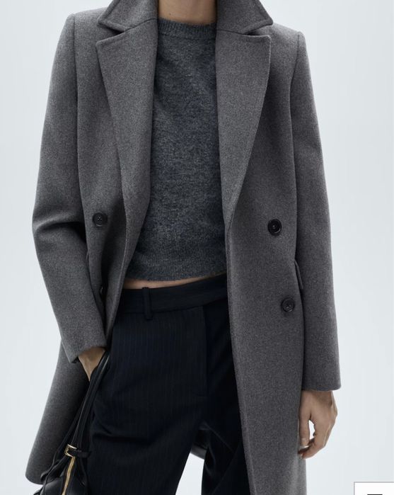 Пальто Mango сірий