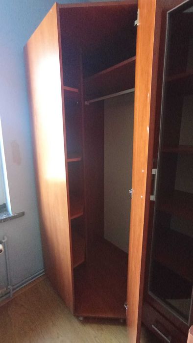 Duży zestaw mebli szafa rogowa witryna barek