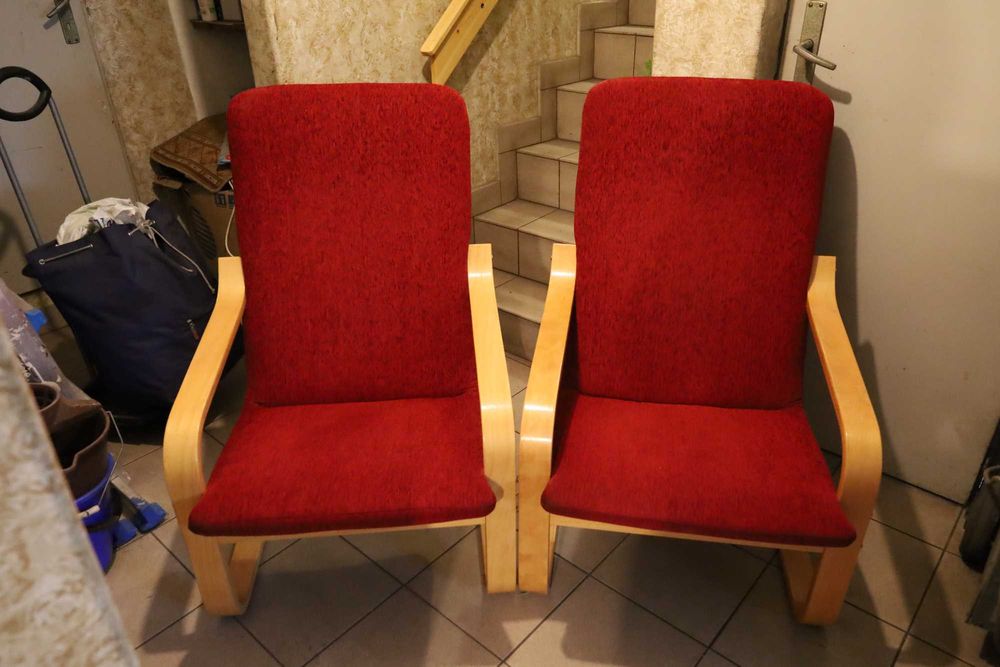 Dwa fotele bordowe