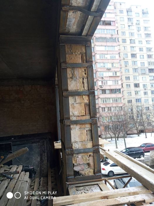 Увеличение проёмов.  Усиление стен, колон, проёмов. Стягивание домов.