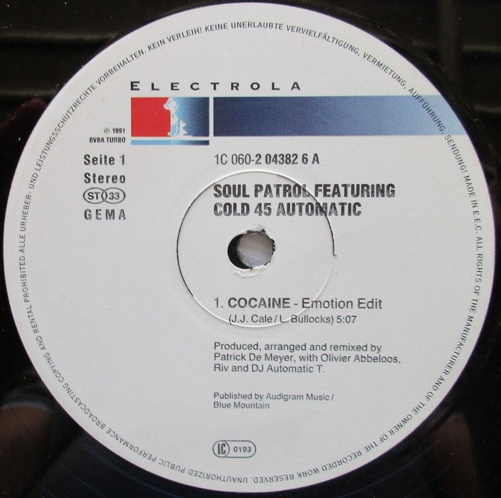 Soul Patrol - - - - - Cocaine - - - - - Maxi Single