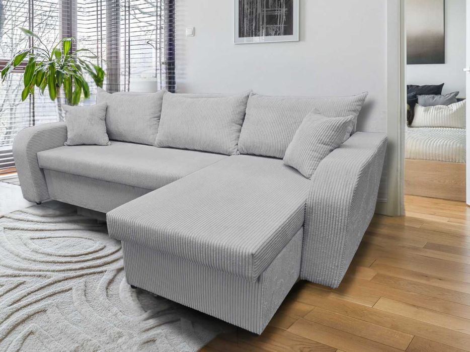 Wygodny narożnik PALERMO sztruks z funkcją spania!