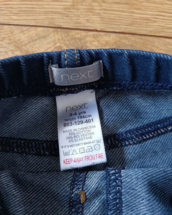 Spodnie jeansowe dziewczęce legginsy getry jeggins Next 104