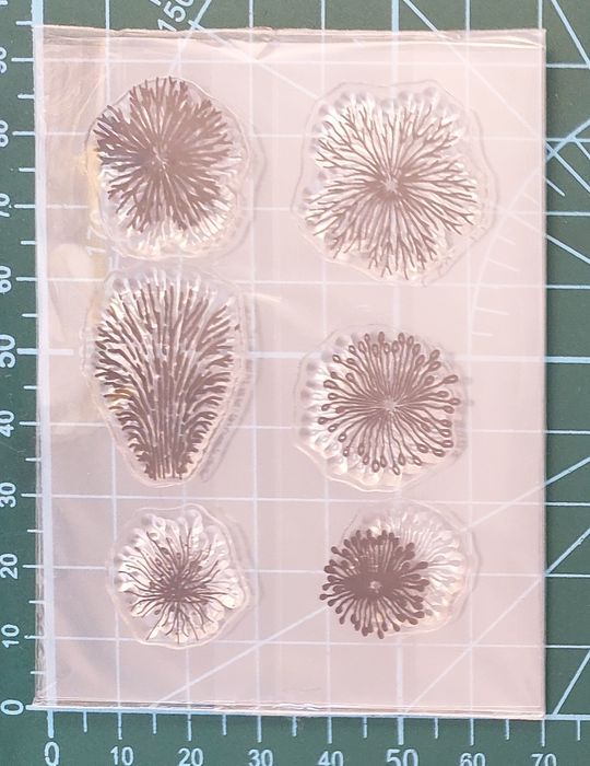 Zestaw stempli silikonowych środki kwiatów scrapbooking