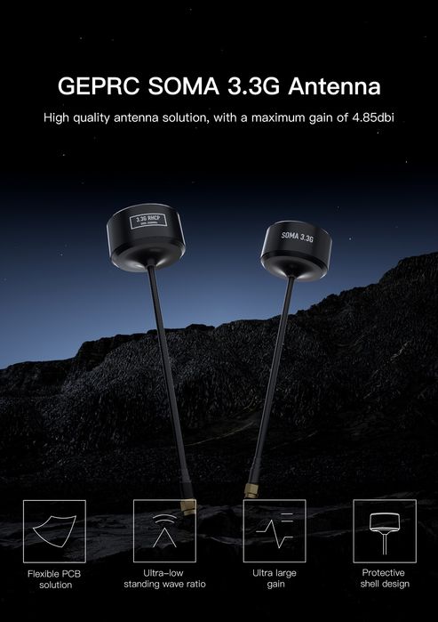 Антена GEPRC Soma 3.3G RHCP FPV, SMA