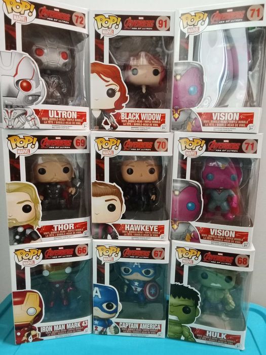 Funko POP Avengers Marvel Vision Hulk Thor Ultron Black Widow Мстители