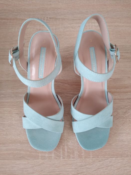 Miętowe sandały Dorothy Perkins Selena block na slupku