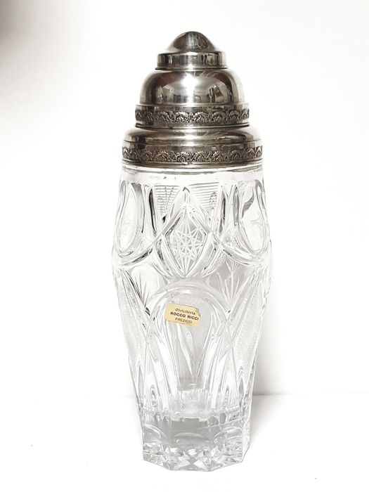 Coqueteleira /cocktail em cristal italiano com armação em casquinha