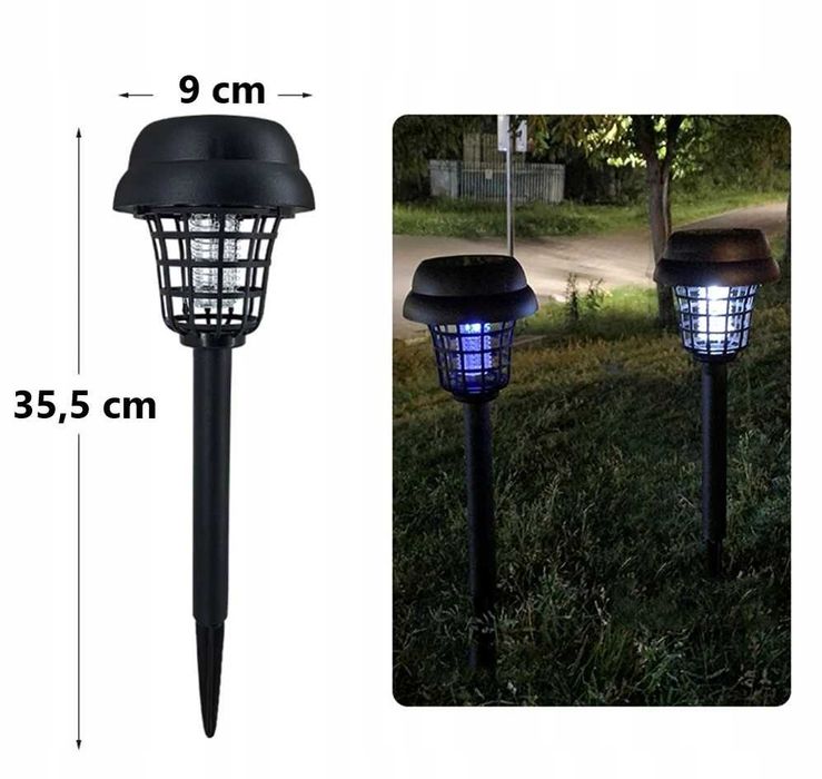 2x Lampa Solarna Owadobójcza UV na Komary Ćmy Owady