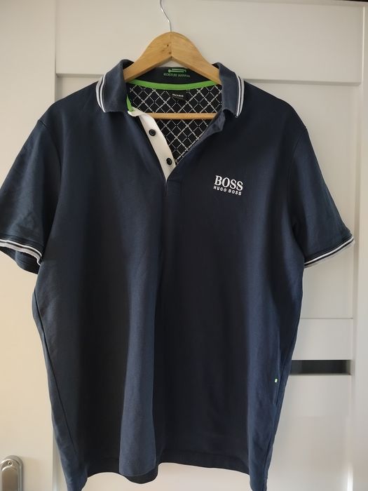 Męska polówka w rozmiarze L granatowa Hugo boss