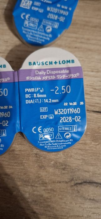 Soczewki jednodniowe BAUSCH + LOMB -2,5 / 15 szt