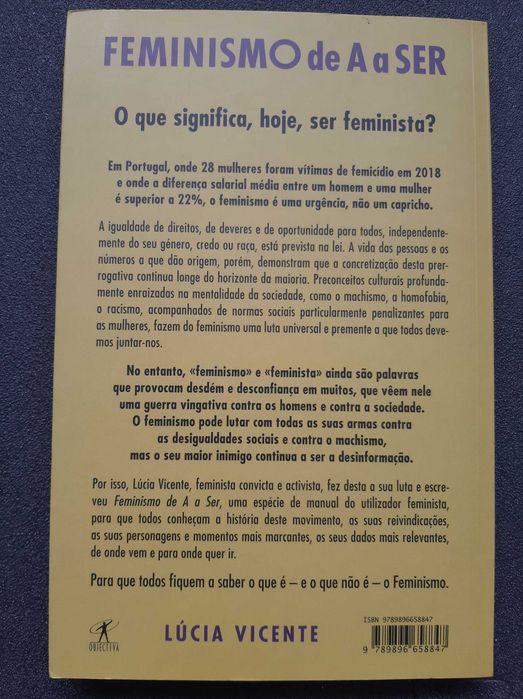 Livro Feminismo de A a Ser de Lúcia Vicente - NOVO