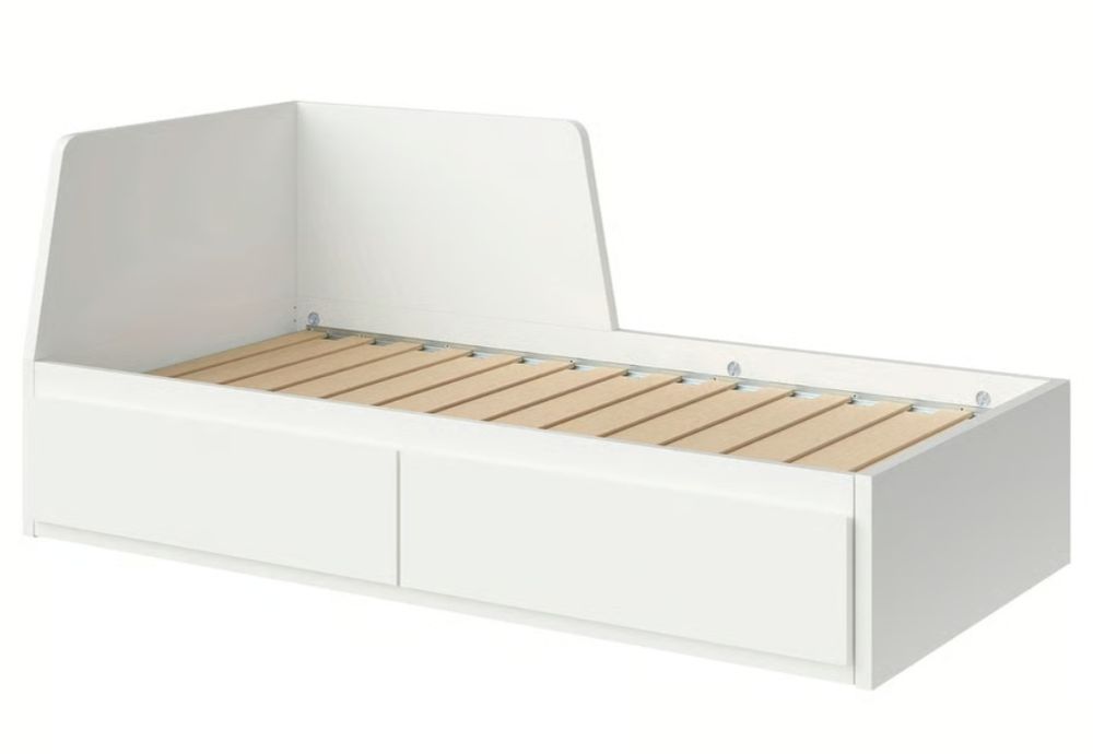 Cama FLEKKE Ikea Cama individual/dupla com 2 Gavetas Branco, 80x200cm.