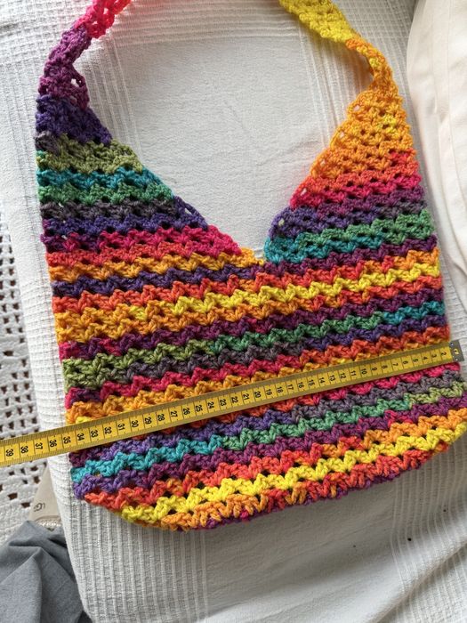 Saco tote, em lã sintetica, em crochet