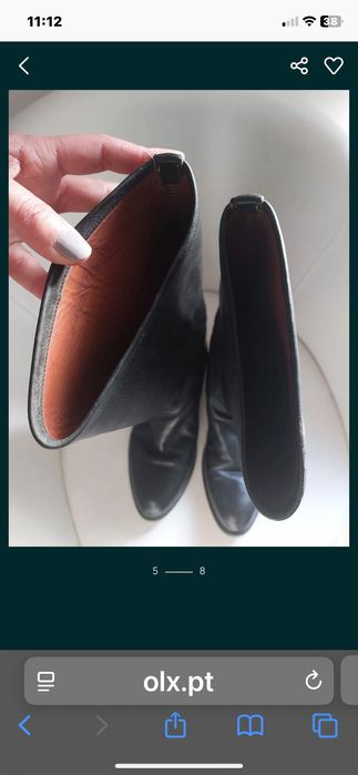 Botas de montar em pele