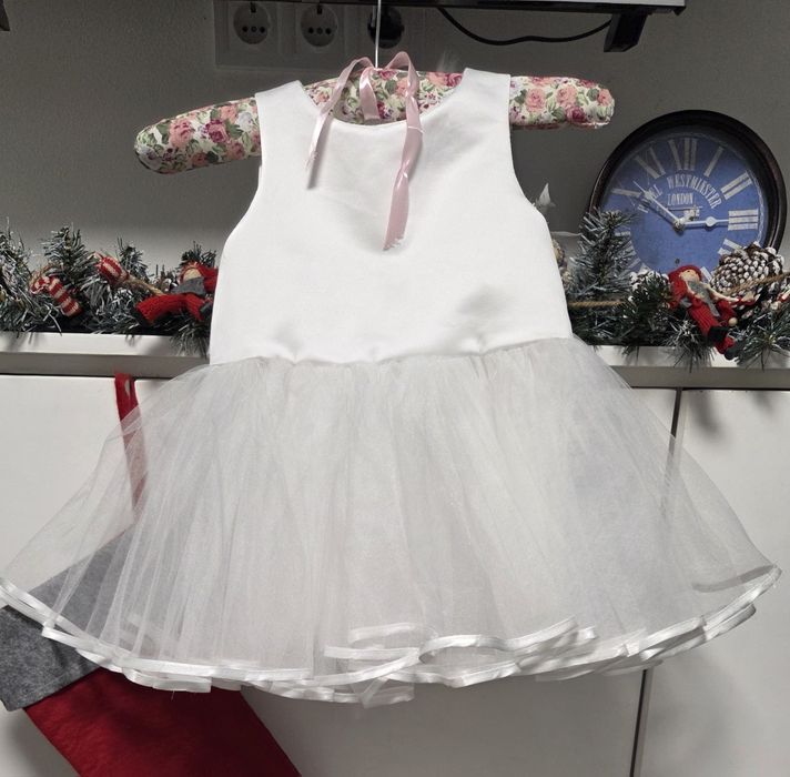Белое пышное платье, поатье снежинки,новогоднее детское платье 2-3 год