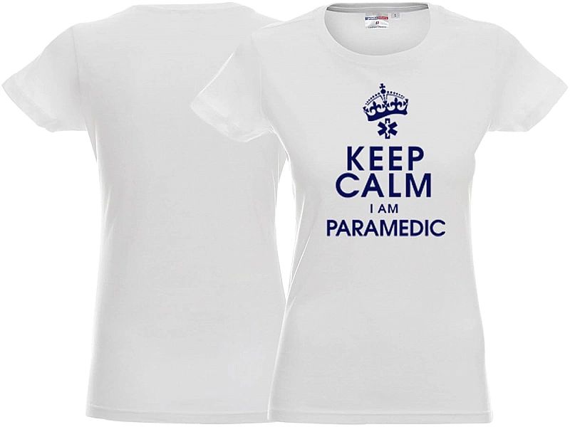 Koszulka damska KEEP CALM I AM PARAMEDIC biała (L)