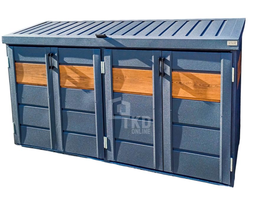 Zabudowa Koszy Na Śmieci Wiata Obudowa  235X65X110 Cm 4X120L  Tkd350