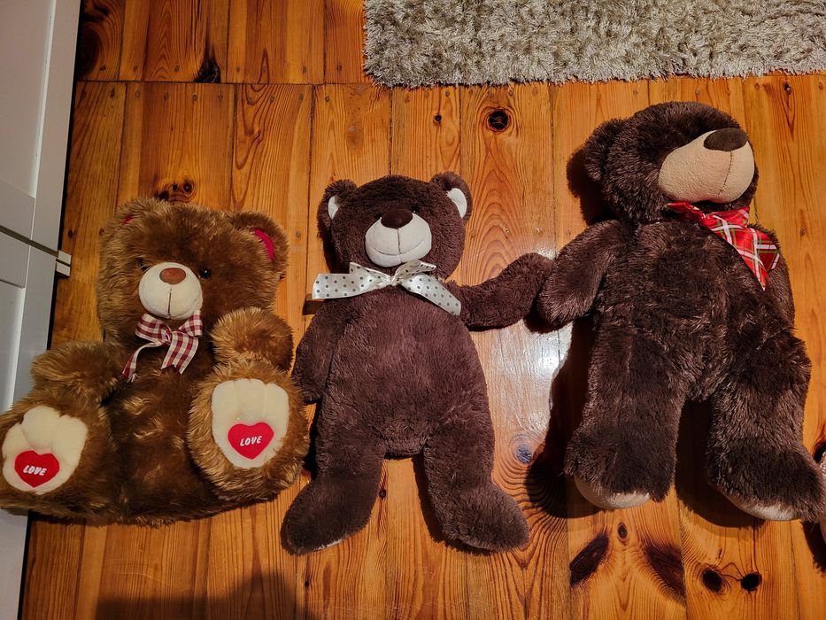 3 duże pluszowe misie
