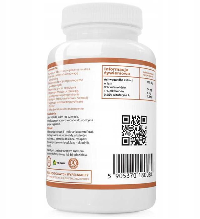 Ашваганда 600мг 90капсул  9% Natural Herbs Ashwagandha 600mg 9%