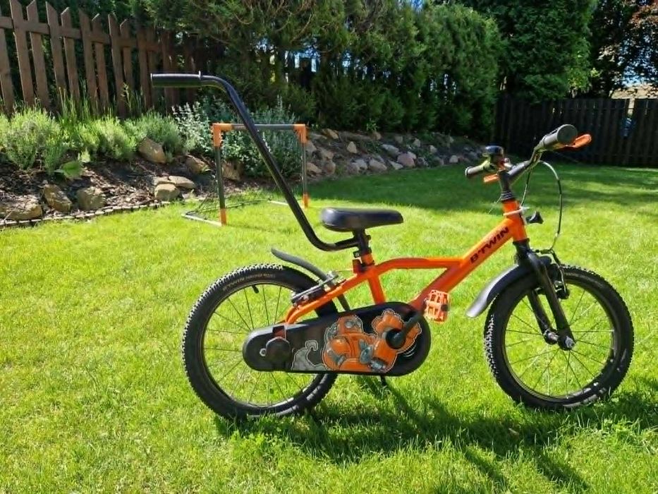 Rower Btwin 16 cali, pomarańczowy, Decathlon