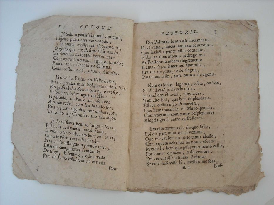 Ecloga Pastoril, Em que se Trata os Grandes Excessos, que o Pastor Aonio...1785