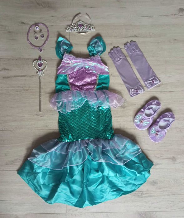 Nowy zestaw! Syrenka Ariel +akcesoria+ buciki! r. 116/122