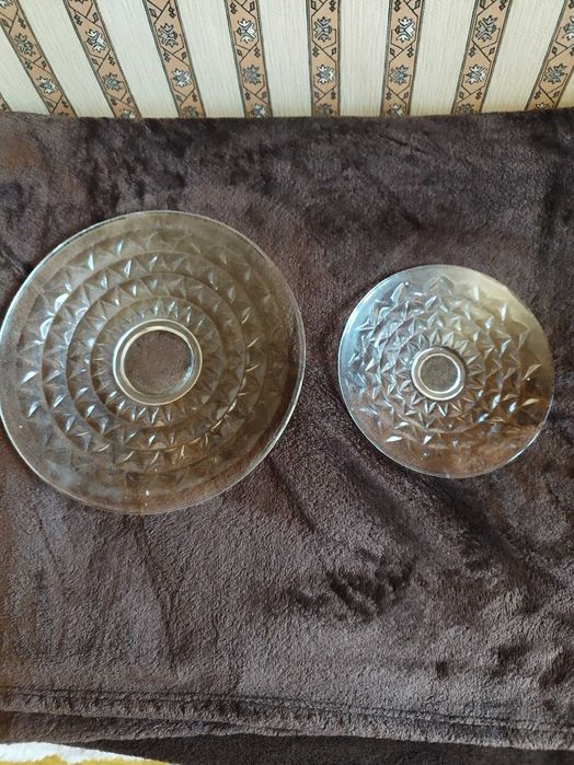 Talerze deserowe huty szkła Ząbkowice