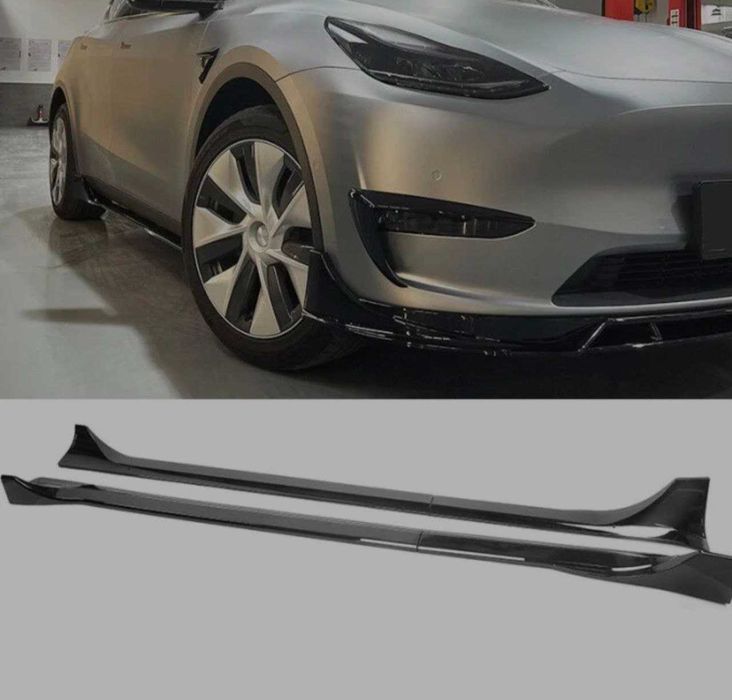 Накладки на пороги на Tesla Model Y диффузор спойлер сплиттер сплiтер