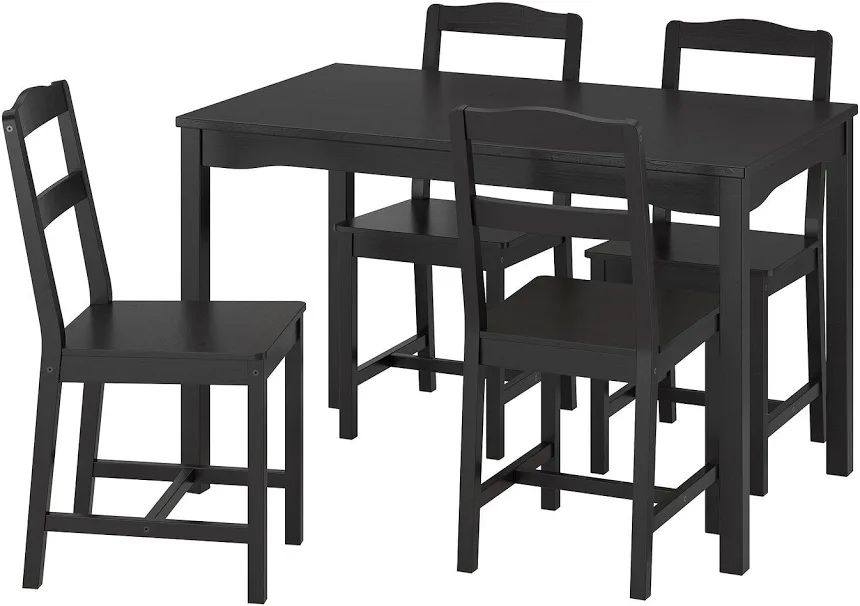 Mesa com 4 cadeiras preto