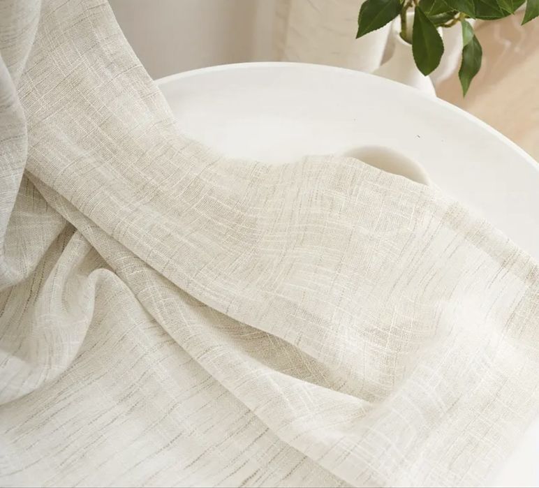 Штори тюль комплект НАТУРАЛЬНИЙ ЛЬОН