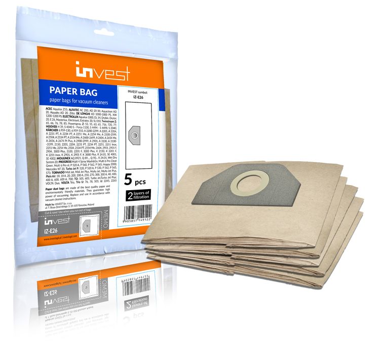 Worki papierowe E26 do odkurzaczy Electrolux