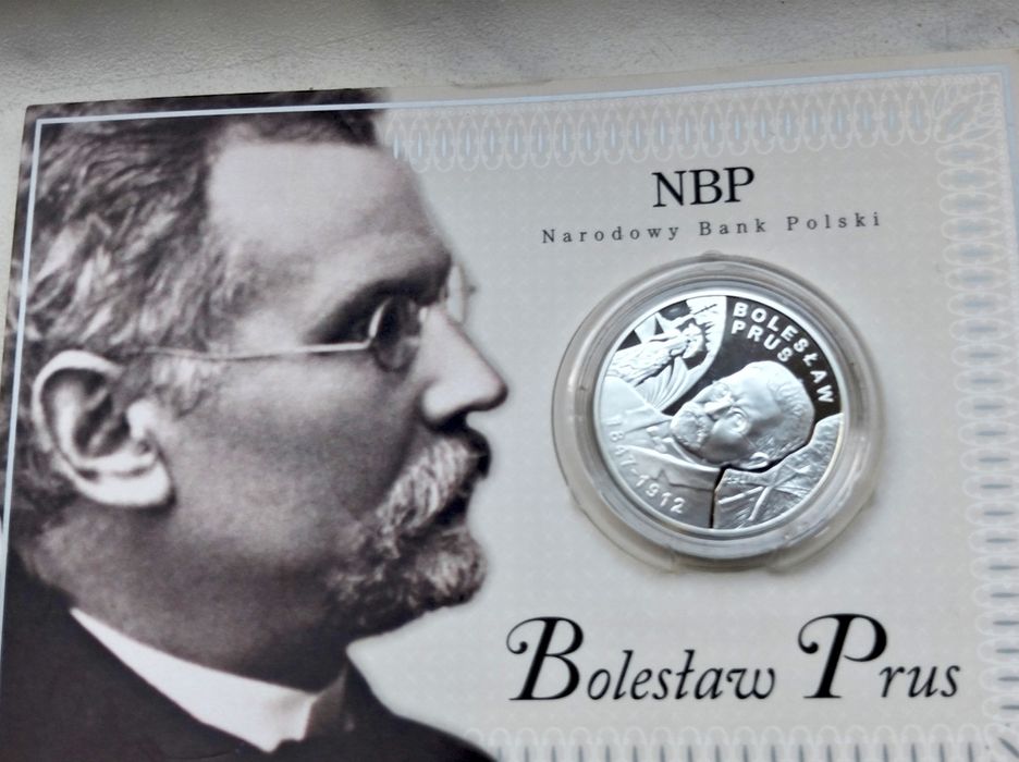 Moneta 10 złotych 2012 r B. Prus srebro blister NBP