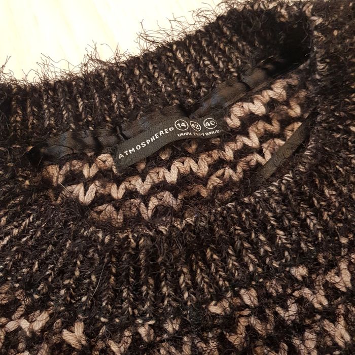 Mięsisty sweter Atmosphere z włosiem czarny pudrowy róż s/m/l