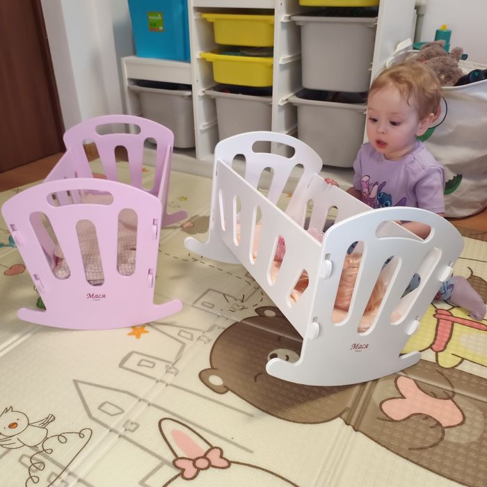 Ліжечко лялькове Є ВІДЕО, ліжко для ляльок, кроватка, ліжко іграшкове