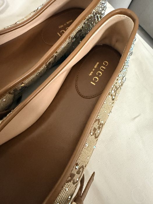 Оригінал! Балетки Gucci Signoria з кристалами та Horsebit (Розмір 38)